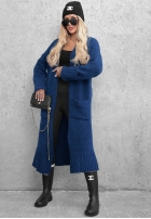 Lange oversized Strickjacke mit Taschen Marbelio Burgunderrot