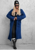 Lange oversized Strickjacke mit Taschen Marbelio Burgunderrot