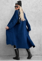 Lange oversized Strickjacke mit Taschen Marbelio Burgunderrot