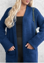 Lange oversized Strickjacke mit Taschen Marbelio Burgunderrot