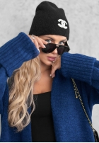 Lange oversized Strickjacke mit Taschen Marbelio Burgunderrot