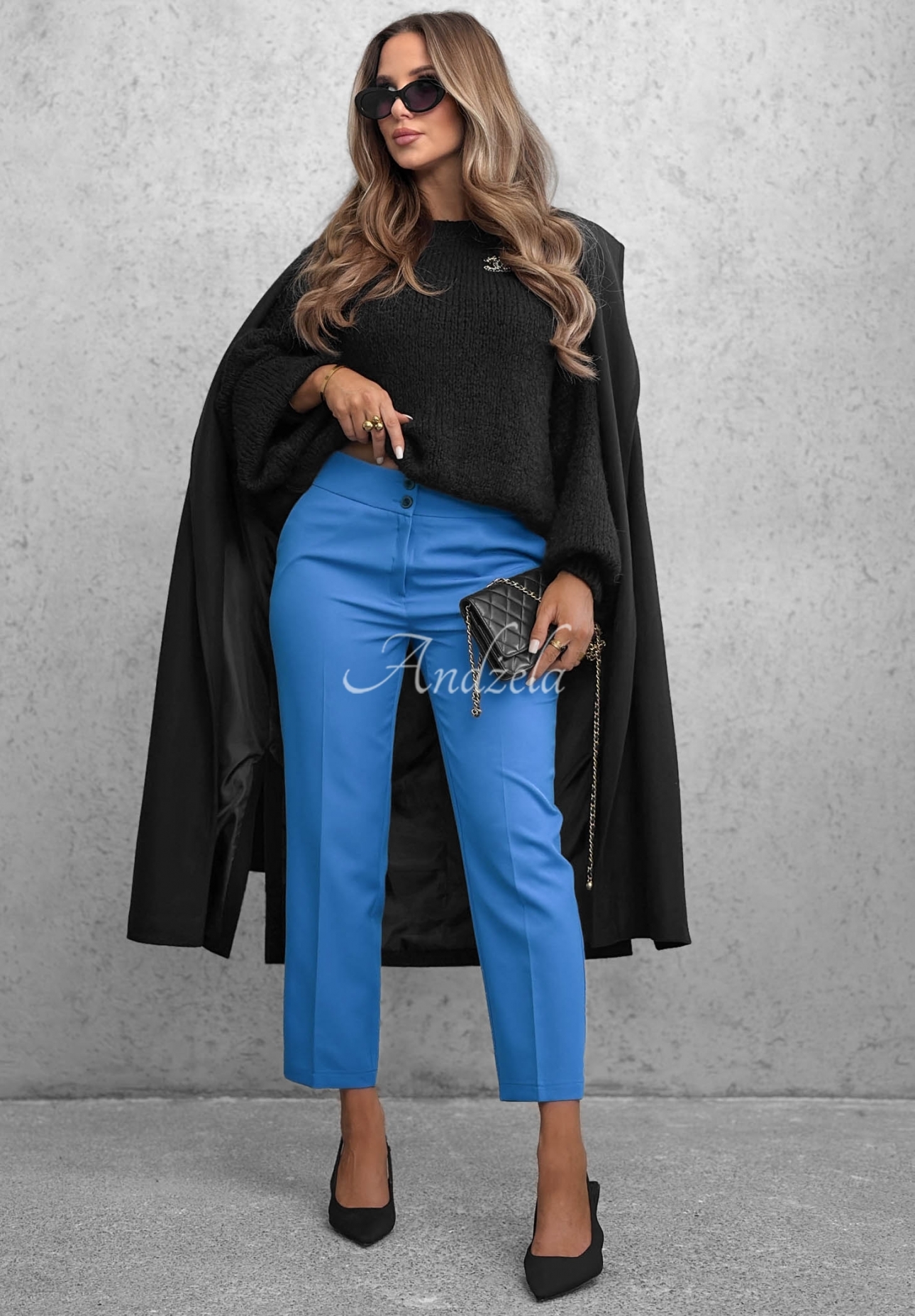 Elegante Zigarettenhose Runway Ready Kobaltblau