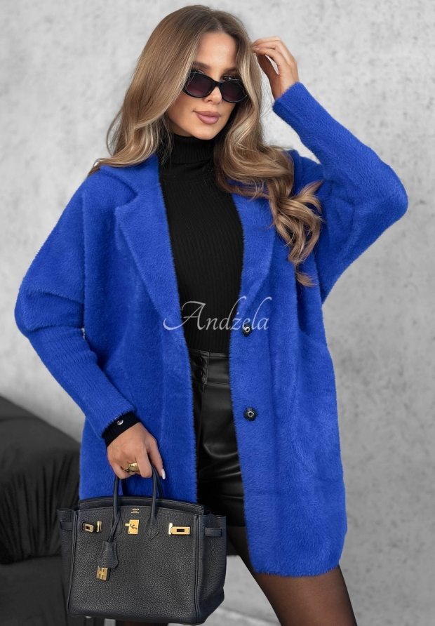 Mantel alpaka oversize Royal Kobaltblau