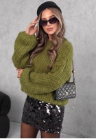 Moherowy Pullover dzwonek Cinnamon Cloud Beerenfarben