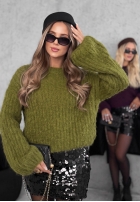 Moherowy Pullover dzwonek Cinnamon Cloud Beerenfarben