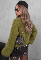 Moherowy Pullover dzwonek Cinnamon Cloud Beerenfarben