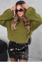 Moherowy Pullover dzwonek Cinnamon Cloud Beerenfarben