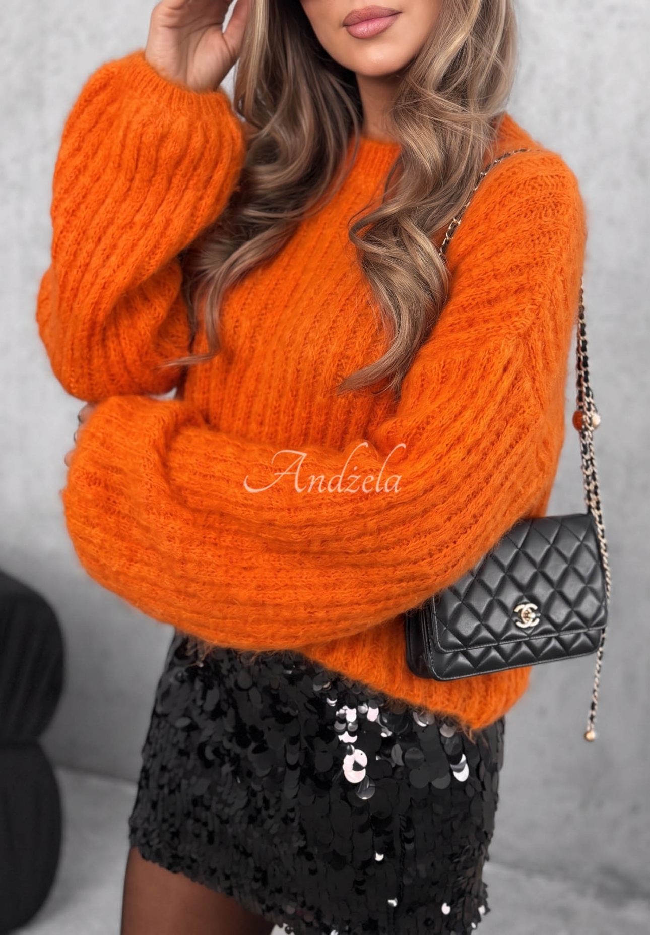 Mohairpullover mit weiten Ärmeln Better Than That Orange