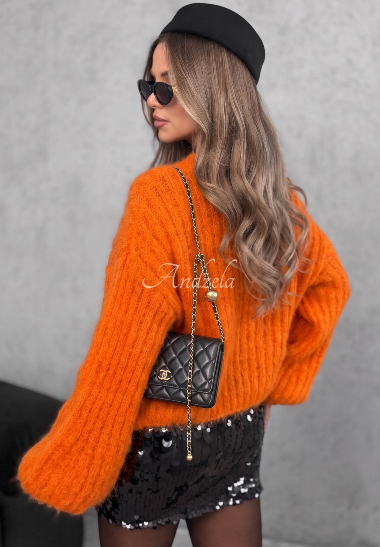 Mohairpullover mit weiten Ärmeln Better Than That Orange