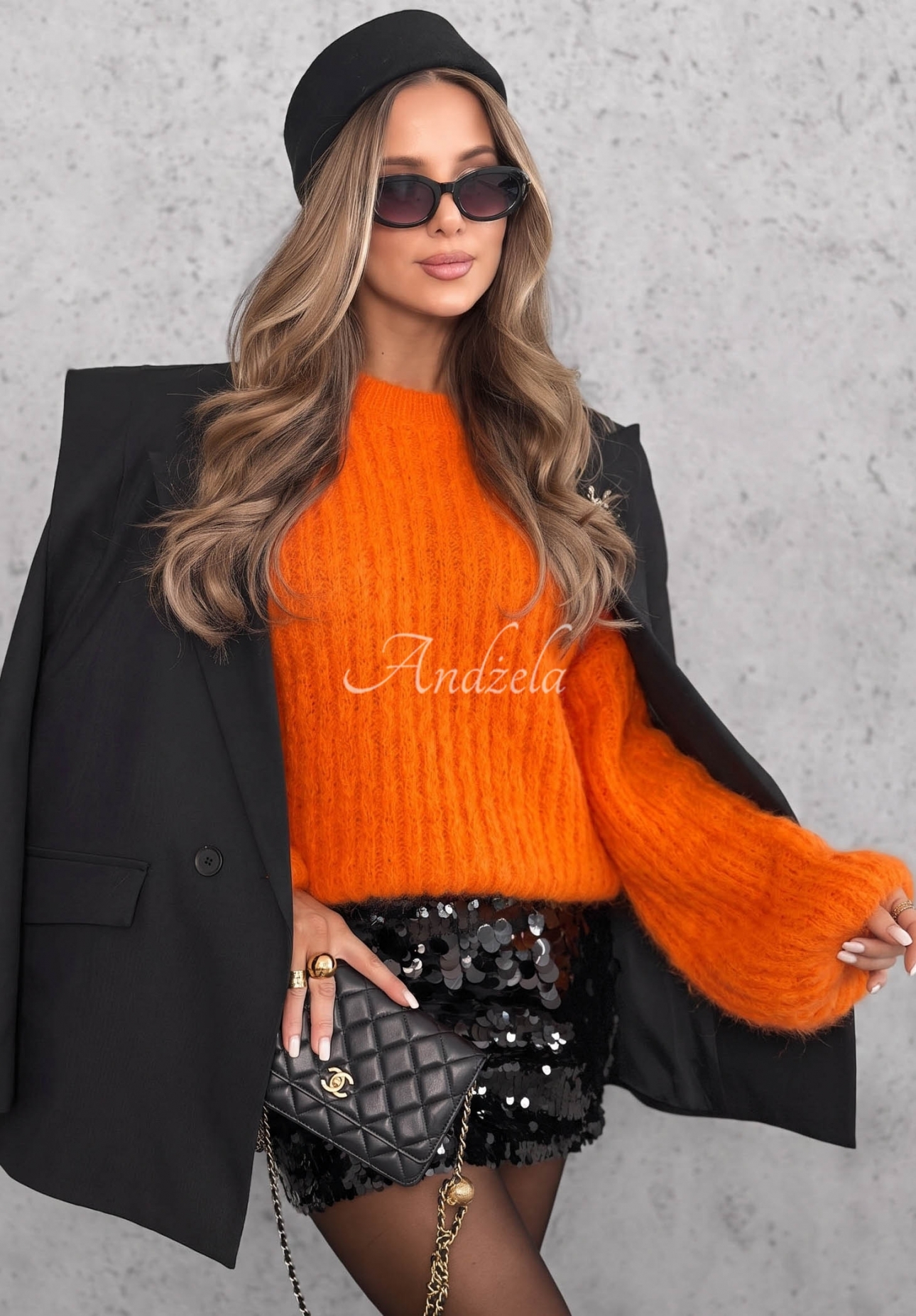 Mohairpullover mit weiten Ärmeln Better Than That Orange
