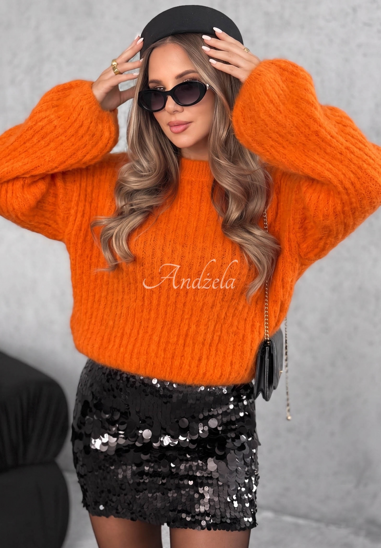 Mohairpullover mit weiten Ärmeln Better Than That Orange