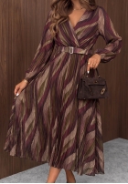Wzorzysta Kleid maxi z paskiem Quiet Romance Beerenfarben