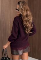 Miękki Pullover z koronką Cloud Embrace Beerenfarben