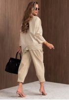 Sweat Set z koronką Rainy Saturday Beige