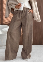 Material Hose wide leg z przeszyciami Warm Coffee Grau