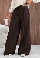 Material Hose wide leg z przeszyciami Warm Coffee Grau