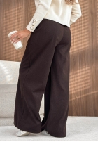 Material Hose wide leg z przeszyciami Warm Coffee Grau