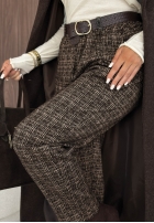 Material Hose w kratę z paskiem Make Moves Schokoladenbraun
