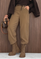 zamszowe Hose mom fit z paskiem Lucky Fall Schokoladenbraun