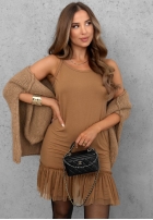 Kleid Tunika mini z Tüllem Megi Mokkafarbenfarbenfarbenfarbenfarbenfarbenfarbenfarbenfarben