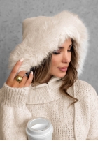 Schlauchschal balaclava z futerkiem Winter Crush Mokkafarben