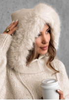 Schlauchschal balaclava z futerkiem Winter Crush Mokkafarben