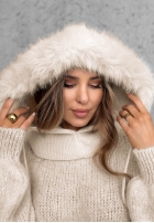 Schlauchschal balaclava z futerkiem Winter Crush Mokkafarben