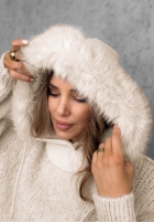 Schlauchschal balaclava z futerkiem Winter Crush Mokkafarben