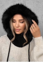 Schlauchschal balaclava z futerkiem Winter Crush Mokkafarben