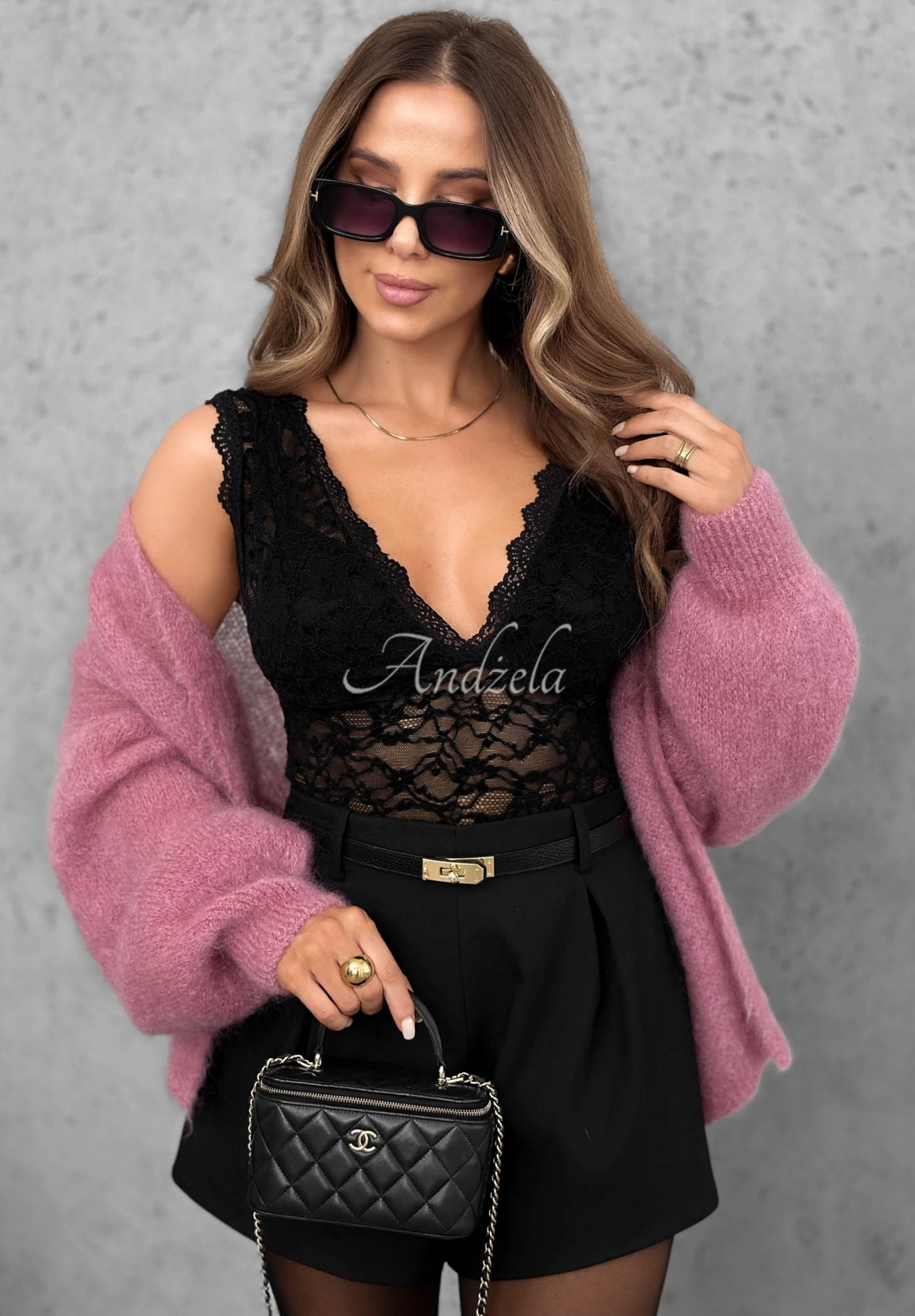 Kurzes Spitzen-Top Evening Crush Schwarz