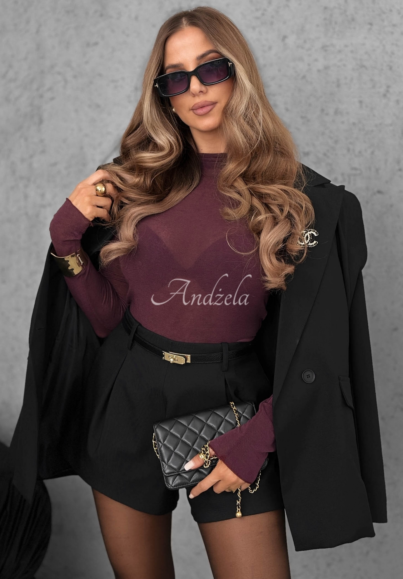 Langarmshirt mit Rollkragen aus Viskose und Kaschmir Soft And Warm  Burgunderrot