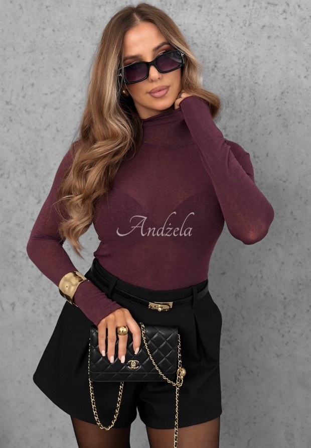 Langarmshirt mit Rollkragen aus Viskose und Kaschmir Soft And Warm  Burgunderrot
