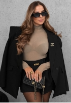 Bluse longsleeve z golfem Soft And Warm Schokoladenbraun