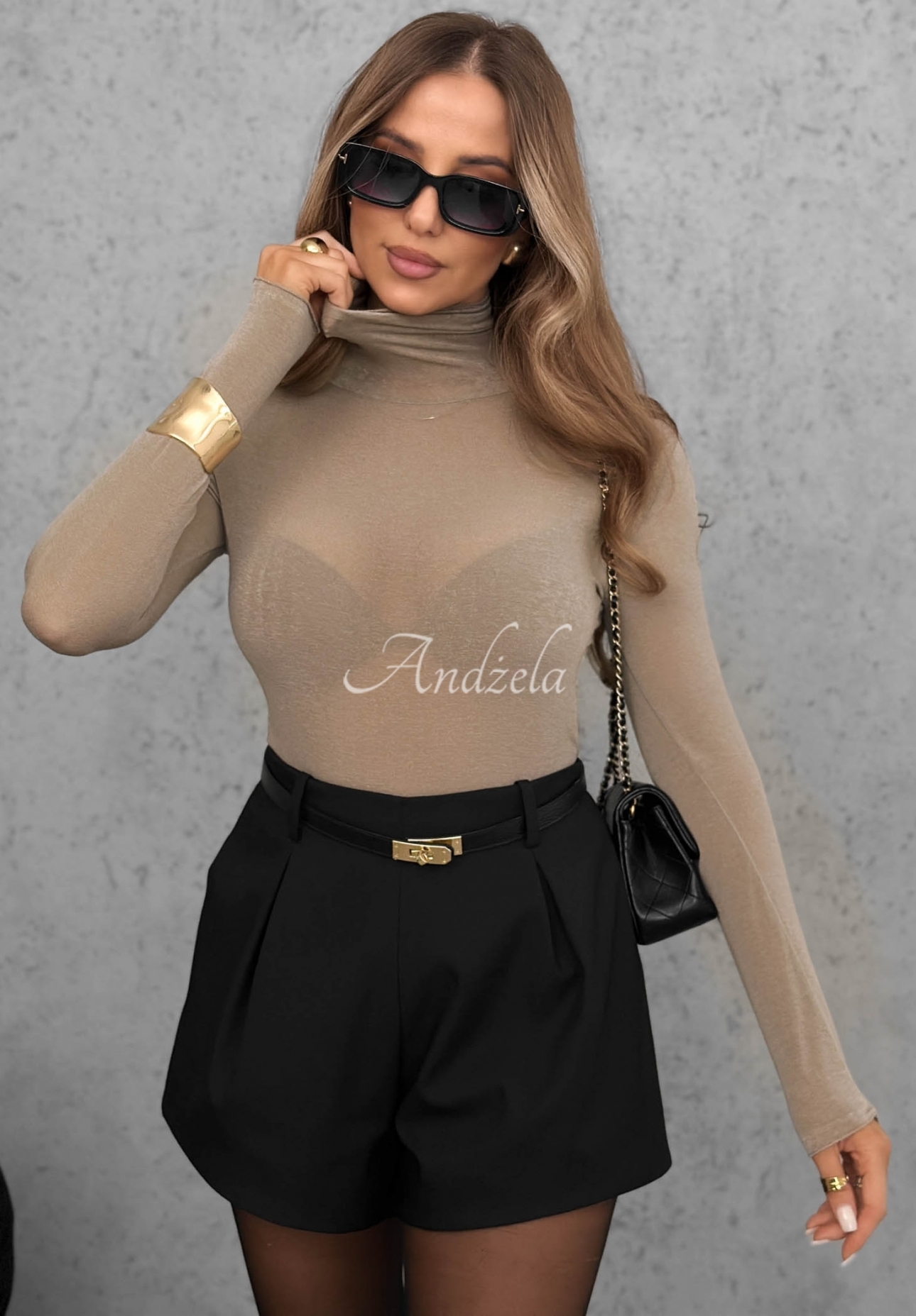 Langarmshirt mit Rollkragen aus Viskose und Kaschmir Soft And Warm  Beige