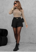 Bluse longsleeve z golfem Soft And Warm Schokoladenbraun