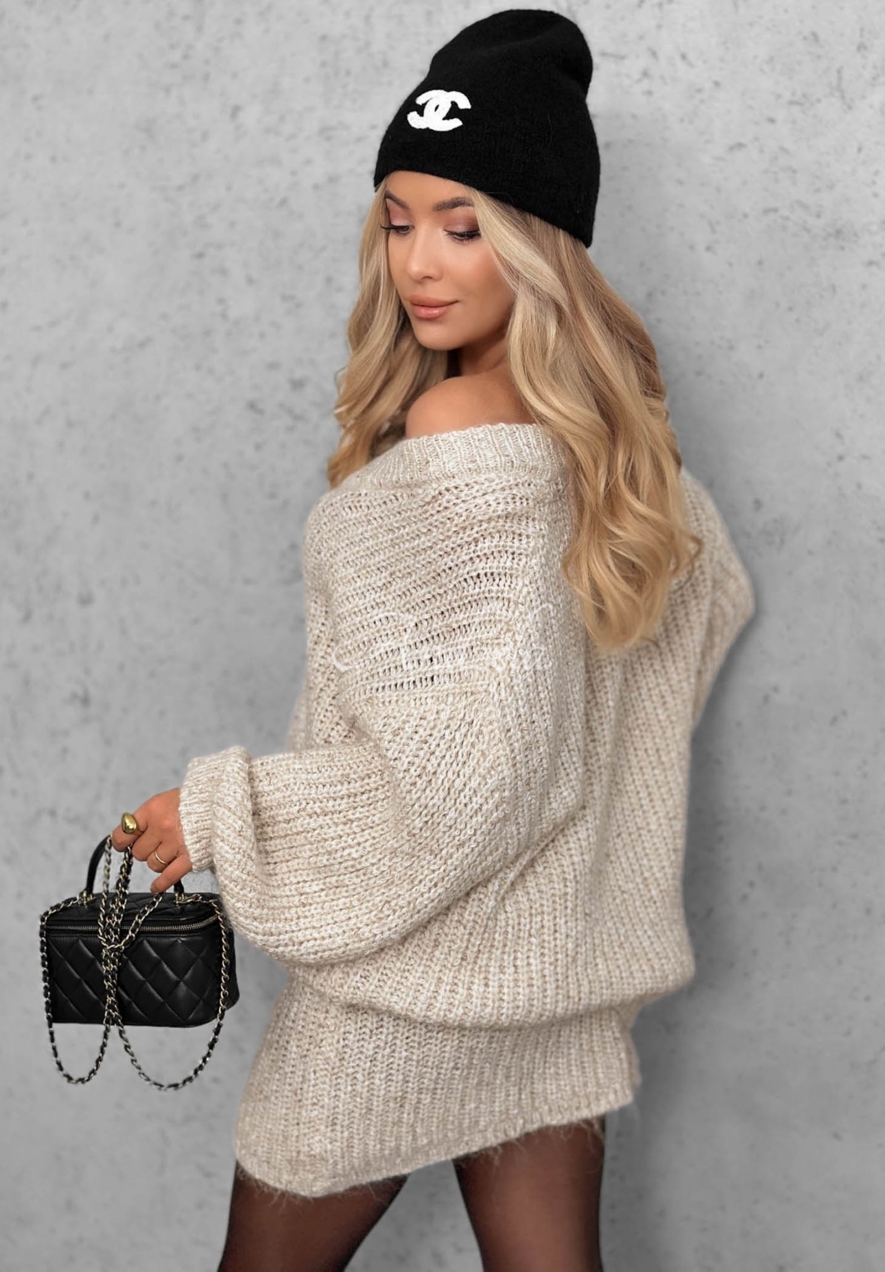 Strick-Set Pullover und Minirock mit Wollanteil Cloud Hug Beige