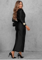 Elegancka Kleid maxi z marszczeniami So Elegant Burgunderrot