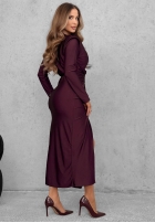 Elegancka Kleid maxi z marszczeniami So Elegant Burgunderrot