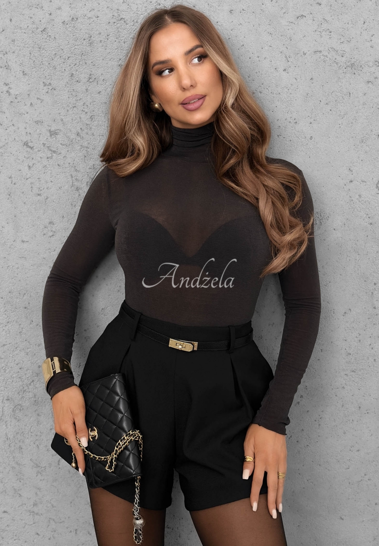 Langarmshirt mit Rollkragen aus Viskose und Kaschmir Soft And Warm  Schokoladenbraun