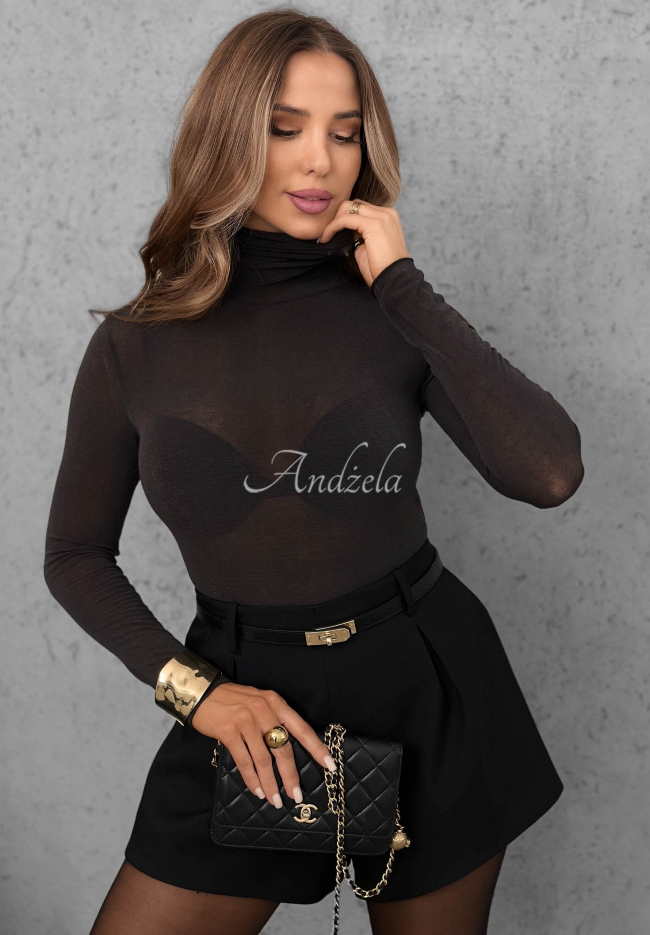 Langarmshirt mit Rollkragen aus Viskose und Kaschmir Soft And Warm  Schokoladenbraun