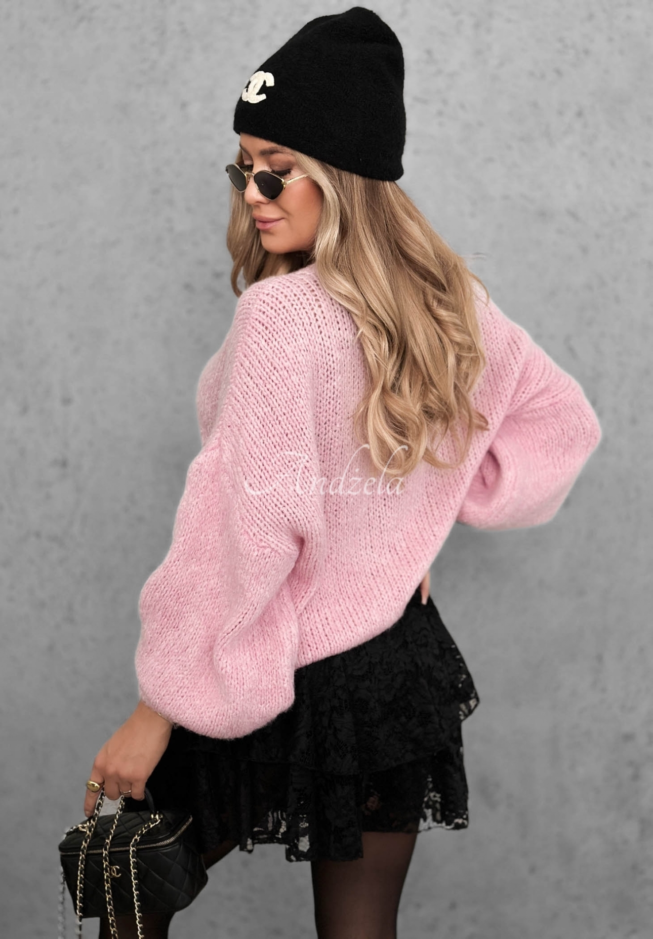Weicher Oversize-Pullover mit Wolle und Viskose Cloud Babe Puderrosa