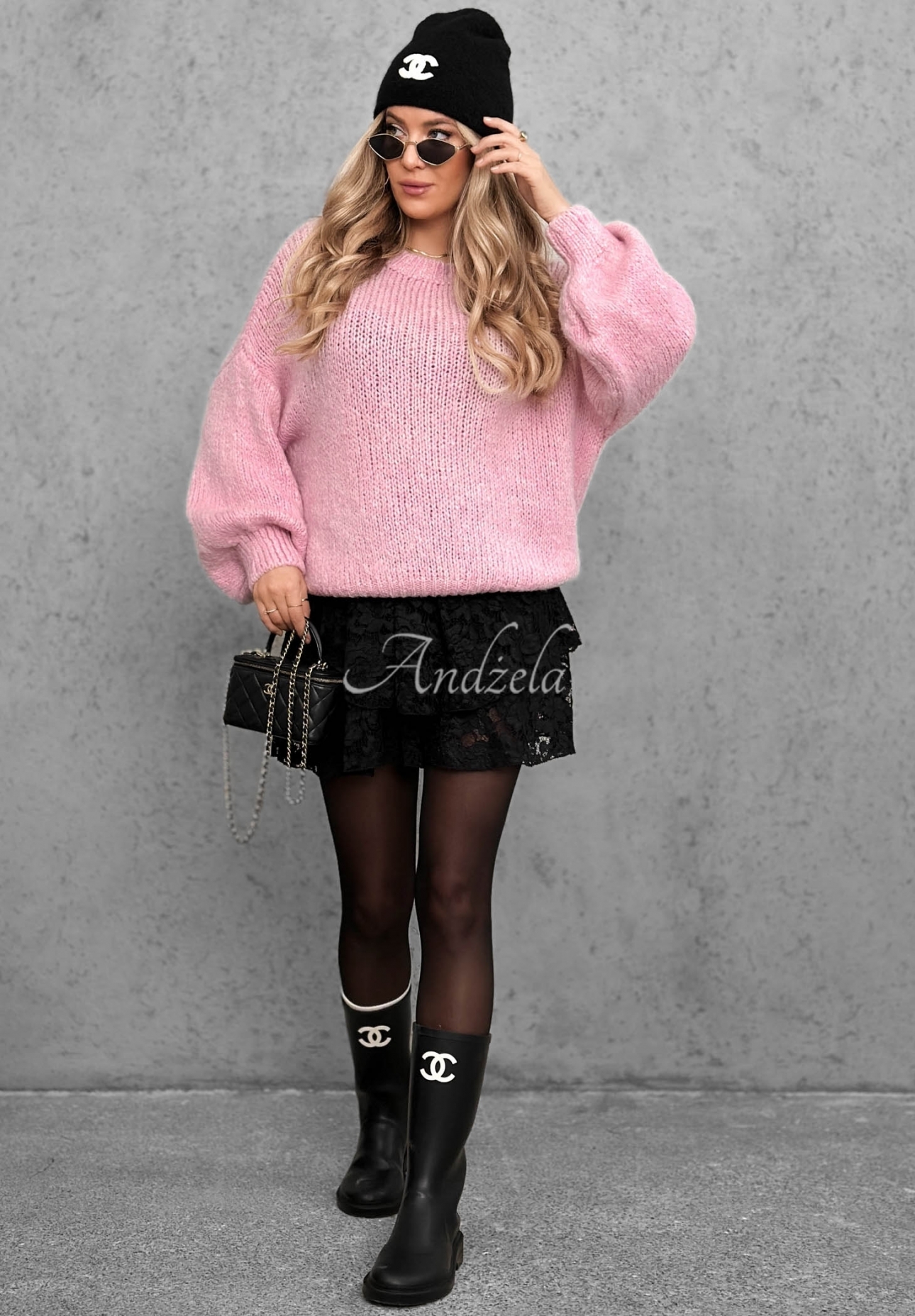 Weicher Oversize-Pullover mit Wolle und Viskose Cloud Babe Puderrosa