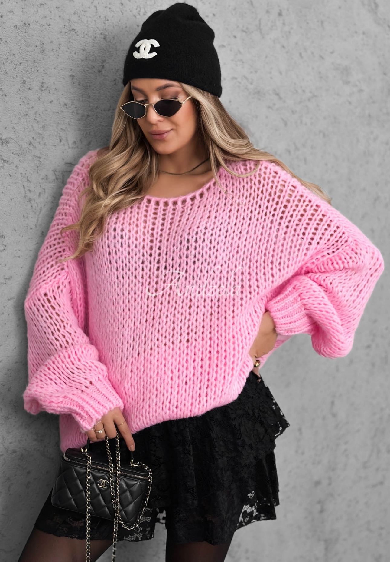 Weicher Oversize Pullover aus Wolle und Viskose Sugar Babe Rosa
