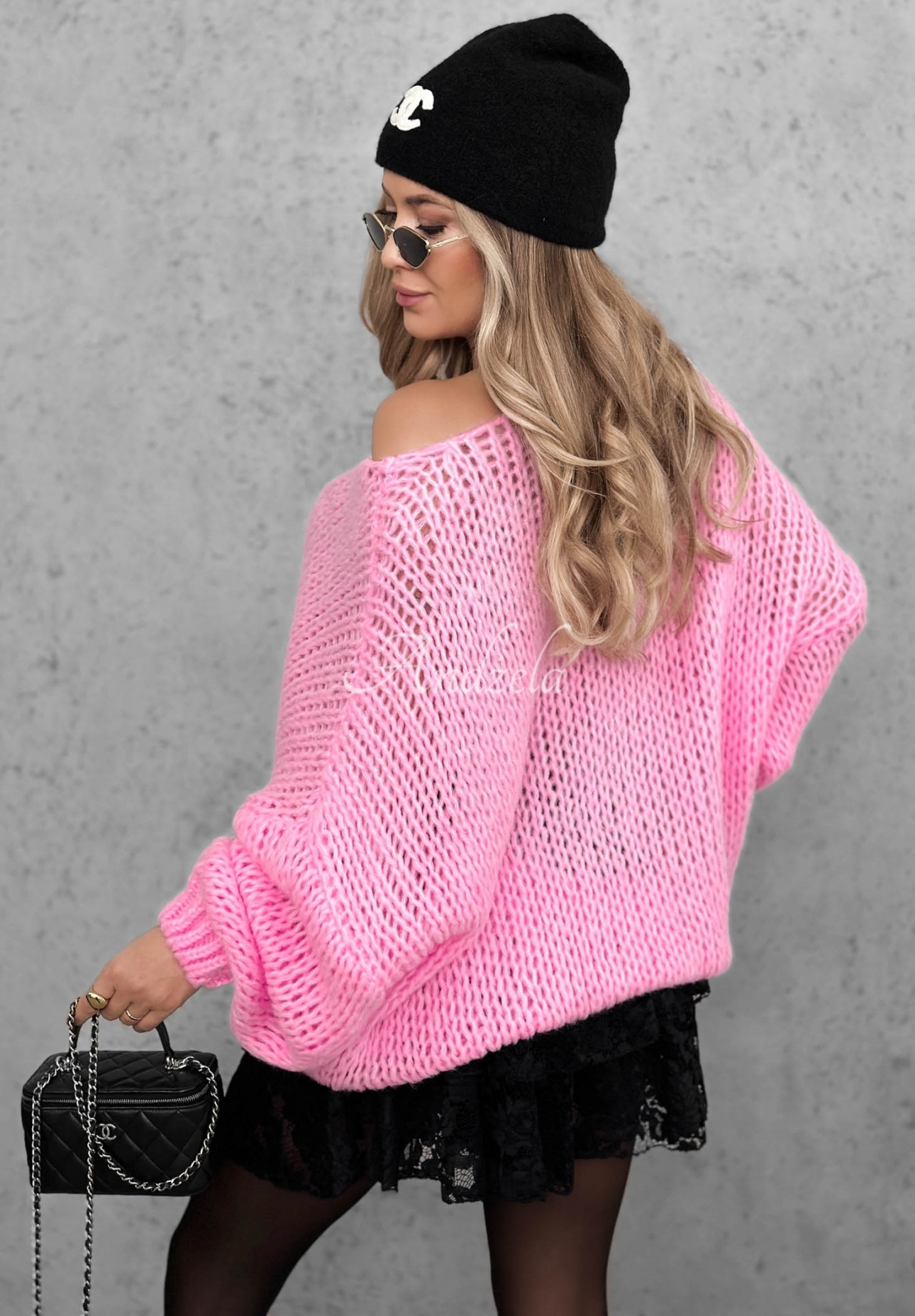 Weicher Oversize Pullover aus Wolle und Viskose Sugar Babe Rosa