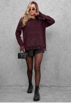 Pullover oversize z koronką Cozy Softness Schokoladenbraun