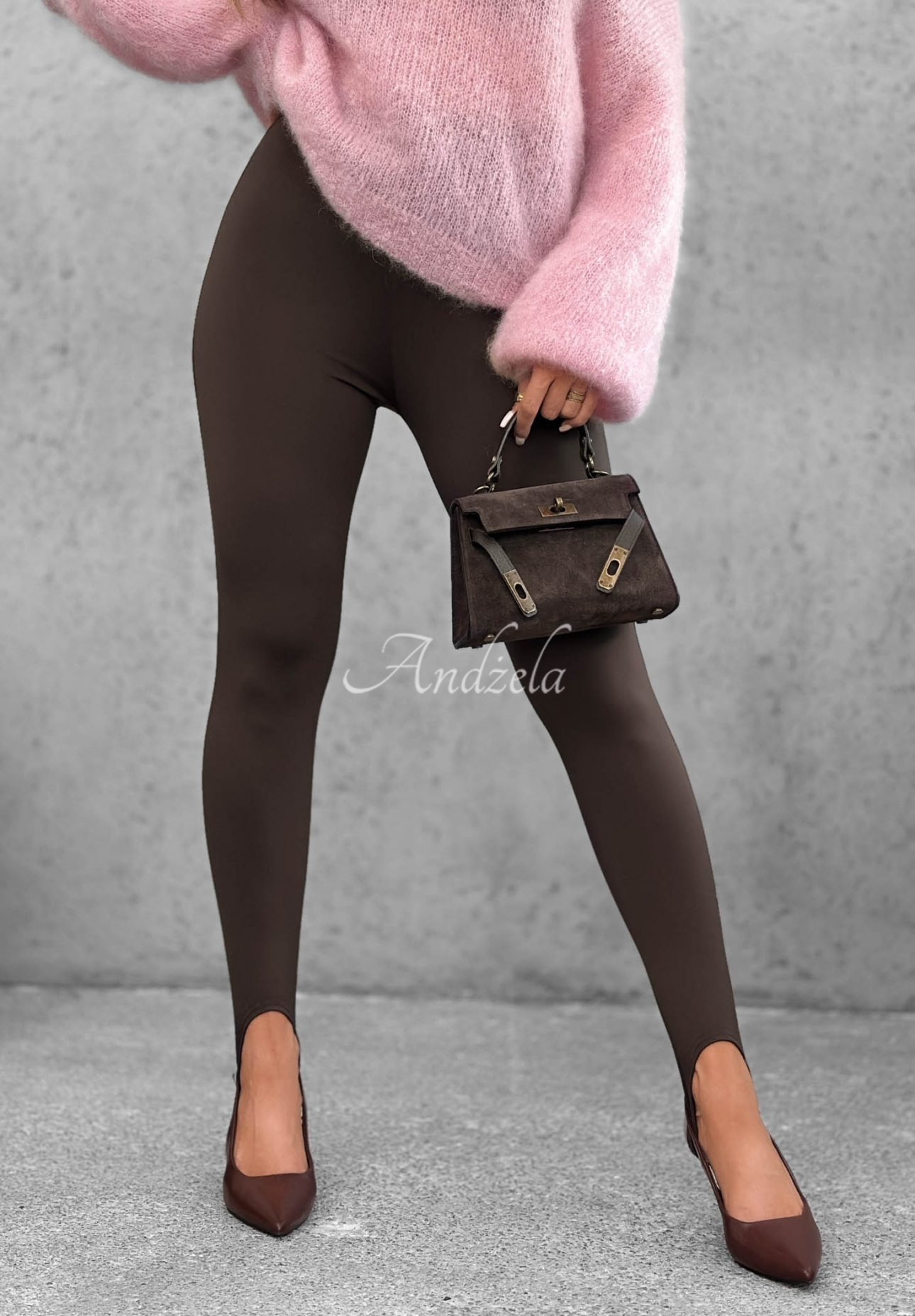 Viskose-Leggings mit Fußsteg Personal Touch Schokoladenbraun