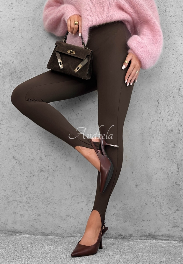 Viskose-Leggings mit Fu&szlig;steg Personal Touch Schokoladenbraun
