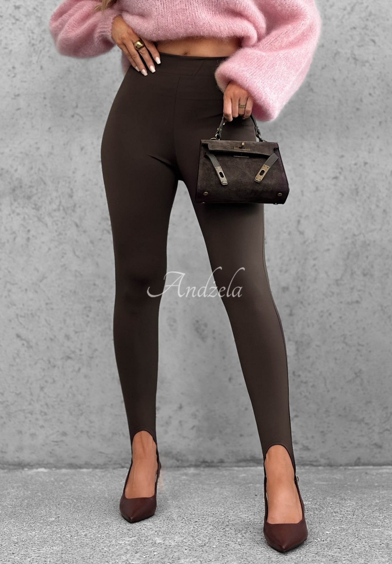 Viskose-Leggings mit Fußsteg Personal Touch Schokoladenbraun