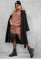 Sweterkowa Kleid mini z dekoltem w serek Cloud Hug Mokkafarben