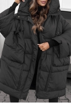 Puchowa Jacke oversize z kapturem Frozen Tale Schokoladenbraun